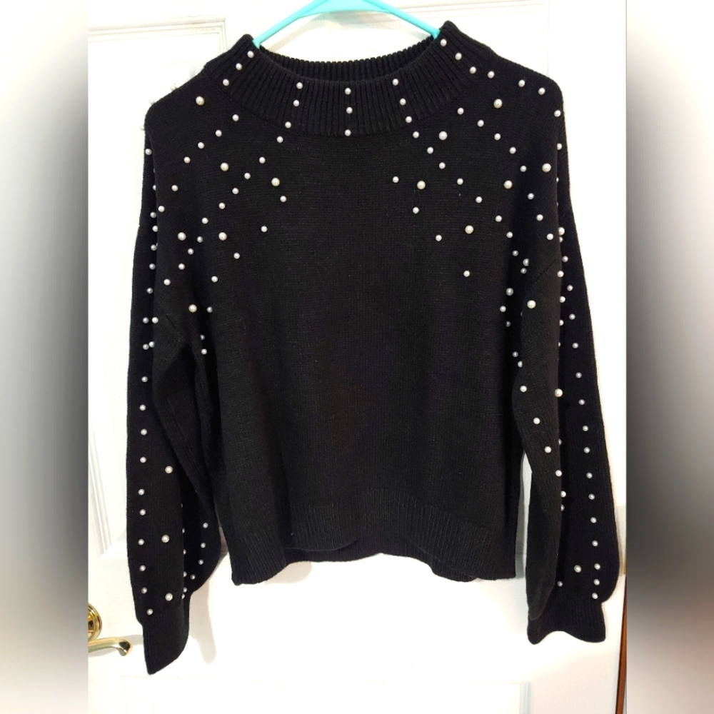 Beaded Crop Sweater